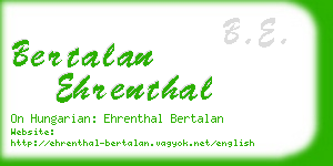 bertalan ehrenthal business card